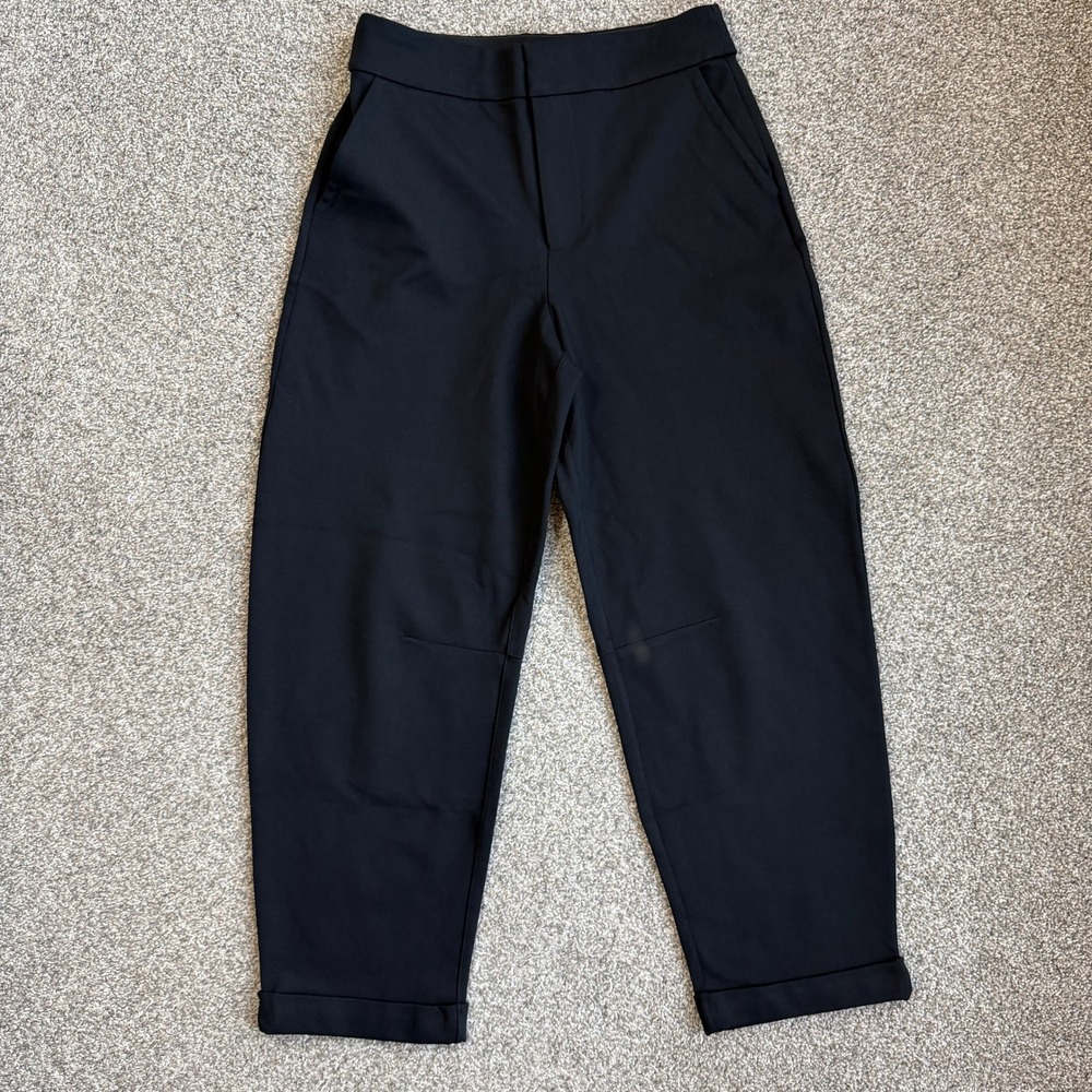Sanctuary Black Barrel Leg Ponte Knit High Rise Tapered Pants Womens‎ Small
